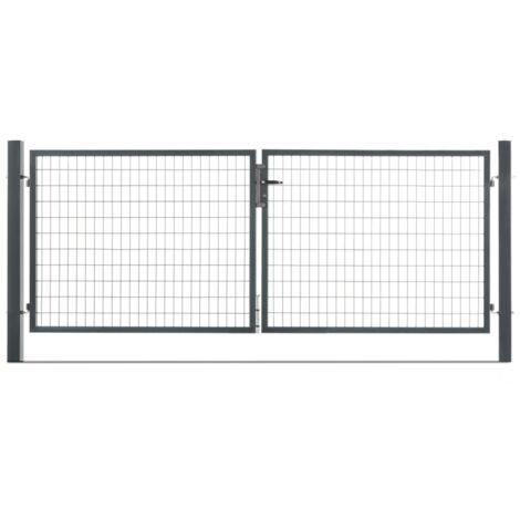 Portail grillagé acier galvanisé L 3m Gris anthracite H 1m50 (1/5)