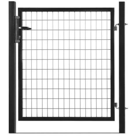 Portillon grillagé en acier galvanisé maille 100 x 50 L 1m x H 1m50 Noir