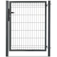 Easycloture – Portillon grillagé en acier galvanisé 1m x H 1m30 – Maille 200 x 50 – Passage utile 0m98 – Occultation possible avec lattes PVC