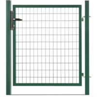 Easycloture – Portillon grillagé en acier galvanisé 1m20 x 1m75 – Maille 100 x 50 mm – Poteaux à sceller – Résistant aux intempéries