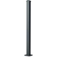 Easycloture – Poteau pour clôture aluminium sur platine – Hauteur 86.5 cm – Section 50 x 50 mm – Couleur gris – Chapeau inclus