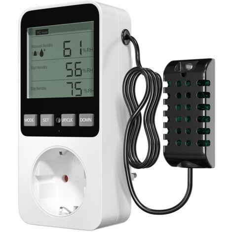 Spina Termostato Igrostat Numerico Lamptobe, Controllore di Temperatura e Umidità (spina con sonda), Allarme e Regolatore di Umidità (spina) per Terrario di Rettili, Incubatrice, Covata e Serra (1/5)