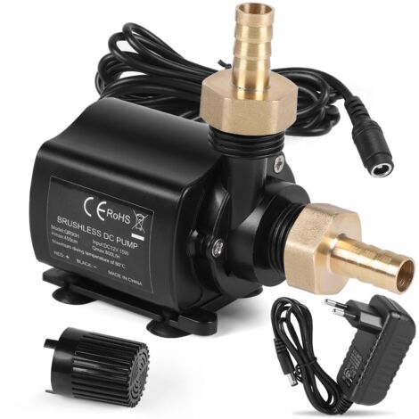 Pompa Sommersa 12V 800L/H 4,5M Regolazione Velocità - Adattatore per Svuotamento Cantina e Acquario Sistema Circolazione (1/5)