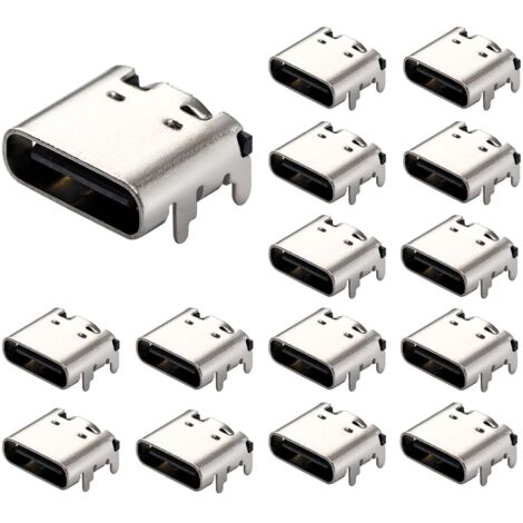 15 Pezzi Presa USB-3.1 USB C, Connettore Femmina Tipo-C 16 Pin per PCB, Fai da Te, Ricarica ad Alta Corrente - SMD, SMT (1/4)