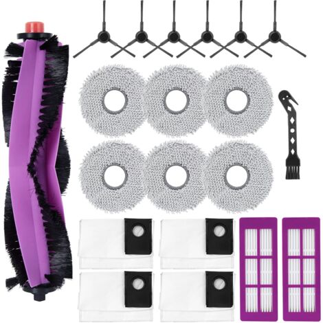 20 Kit Accessori per Eureka J15 Ultra Robot Aspiratore, 1 Spazzola Principale, 6 Panni, 6 Spazzole Laterali, 4 Sacchetti per Polvere, 2 Filtri HEPA, 1 Spazzola per Pulizia