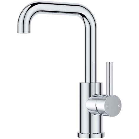 Rubinetto Bagno/Cucina Girevole 360°, Miscelatore Nero Acqua Calda/Fredda, Acciaio Inossidabile Facile Installazione per Bagno, Lavabo, Cucine Piccole, Camper (1/4)