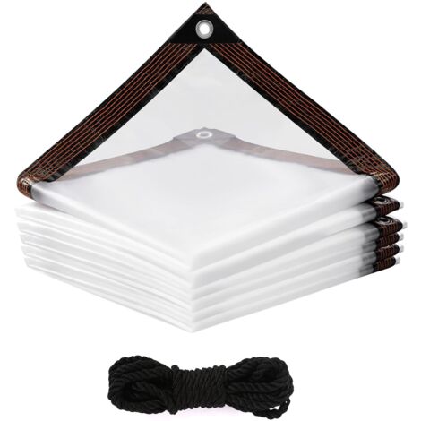 Copertura Impermeabile Trasparente 2x2m con Occhielli e Corda 5m, per Esterni, Camping, Piante, Balconi, Serra e Mobili da Giardino (1/5)