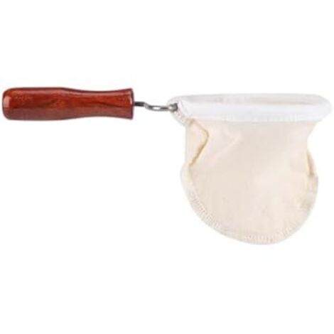 Filtro Caffè Riutilizzabile, Sacchetto Filtrante in Flanella, Infusore per Tè, Colino Caffè Lavabile con Manico in Legno per Casa, (Piccolo 70 X 55 X 45 cm / 27,6 X (1/4)