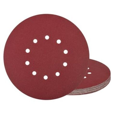 Dischi Abrasivi 225 mm Grana 40-10 Forati per Aspirazione - Compatibili con Levigatrice Giraffa, Levigatrice per Intonaco e a Braccio Lungo (Confezione da 15)