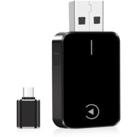 Adattatore CarPlay Wireless 2 in 1, Plug and Play, per Auto con CarPlay e Android Auto, Compatibile con iPhone iOS 10+ e Android 11+