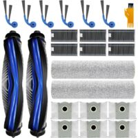 24 Accessori per Ecovacs Deebot T80 Omni / T80 Aspirapolvere, 2 Spazzole Principali, 2 Rulli Panno Mop, 6 Filtri, 6 Sacchetti Polvere, 6 Spazzole Laterali, 2 Utili di Pulizia