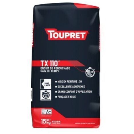 Toupret TX110 Enduit de rebouchage intérieur 15 kg - Séchage rapide
