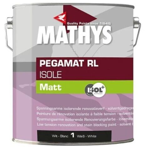Mathys Pegamat RL Isole Matt Blanc 4 L - Peinture de rénovation isolante blanc mat (1/2)