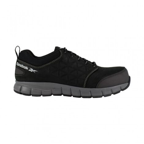 Reebok IB1036-1S3 chaussures de travail de se'curite' basses excel le'ge'res N.44 en nylon / cuir noir S3 avec embout en aluminium et re'sistant a' l'eau Nero 44