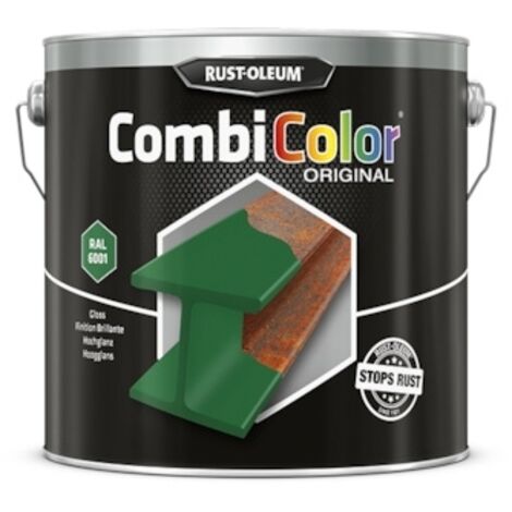 Peinture anti-rouille COMBICOLOR - Vert émeraude RAL 6001 - 2.5 L - RUST-OLEUM