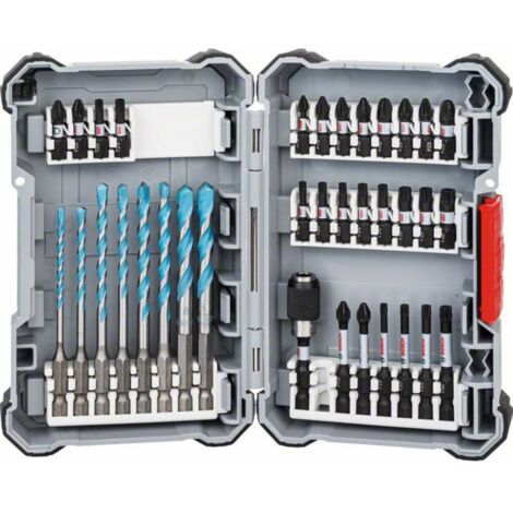 Bosch – Jeu de 35 embouts de perçage et de vissage Impact Control Multi Construction – Acier modifié S2 – Longueur 25/50mm – Emmanchement hexagonal 1/4 pouce - 2608577147