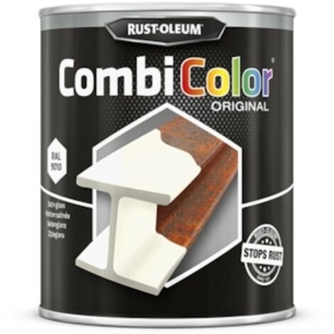 Peinture anti-rouille COMBICOLOR - blanc satiné RAL 9010 - 750 mL - RUST-OLEUM (1/2)