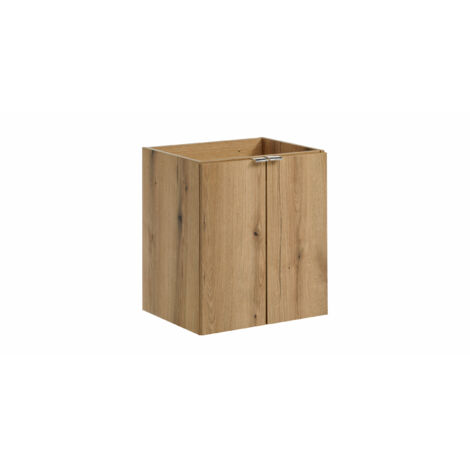 Meuble Sous-Vasque Oakland 80 Cm – Chêne Evoke Coast FSC, Pieds Noirs, Rangement Salle De Bain Moderne