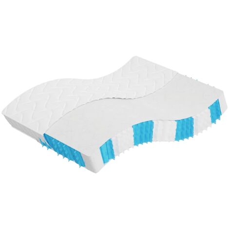 Matelas à ressorts ensachés dureté moyenne 160x200 cm, Blanc, 3206416