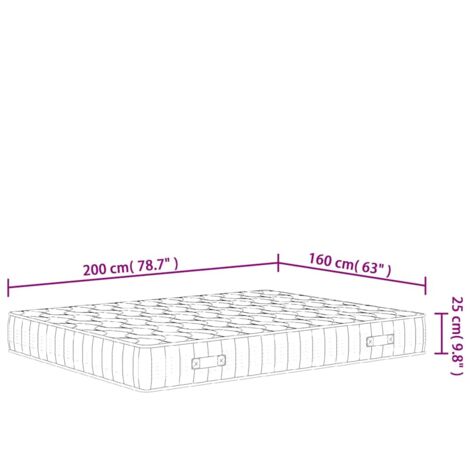 Matelas à ressorts ensachés dureté moyenne 160x200 cm, Blanc, 3206416