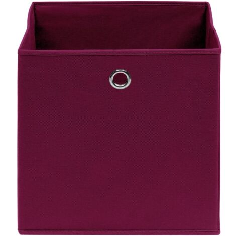 Boîtes de rangement 10 pcs Rouge foncé 32x32x32 cm Tissu, Rouge, 288343