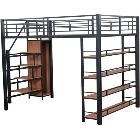 Lit Mezzanine 140 X 200 Avec Échelle Sécurisée, Rangement Intégré Et ...