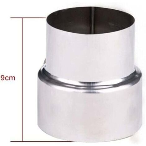 Stainless steel reducer for flue pipes, chimney adapter, stove pipe, stainless steel reducer, flue pipe, stove pipe (90-80 mm)