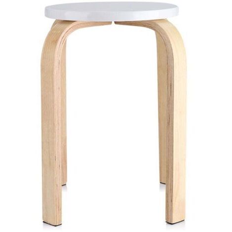 Stackable, non-slip stool in bentwood, candy color, ideal for decorating a child's room, 1 piece (white) FLITI (1/4)