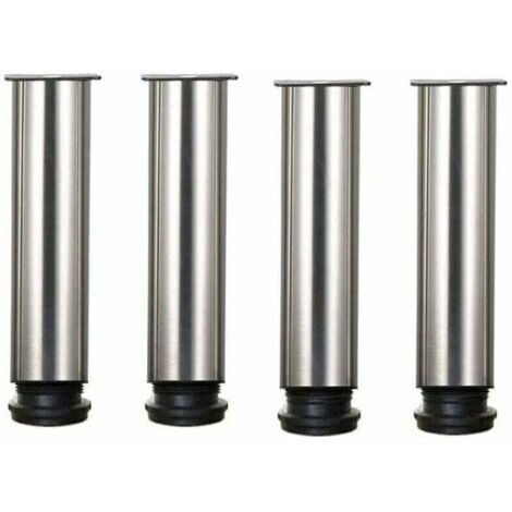 Set of 4 furniture legs - stainless steel - height adjustable by 25 cm - ideal for sofas, tables, cabinets (1/4)