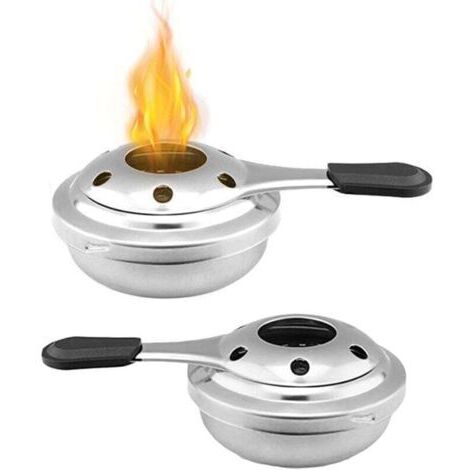 Spirit stove, portable stainless steel spirit stove, spirit fondue burner, for outdoor camping or emergencies, detachable and non-toxic, durable and environmentally friendly, 2 pieces FLITI