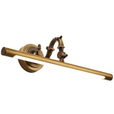 Vintage LED wall light for bathroom mirror, made of brass, IP44 waterproof, ideal for dressing table or cosmetic mirror. European retro style, 8W, 630lm, 40cm. (1/4)