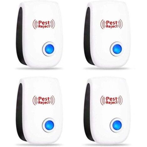 Ultrasonic rodent and insect repellent, mosquito repellent, electric fly repellent, mouse, mosquito, cockroach, ant and spider repellent, indoor use device, 100% harmless (pack of 4) (1/4)