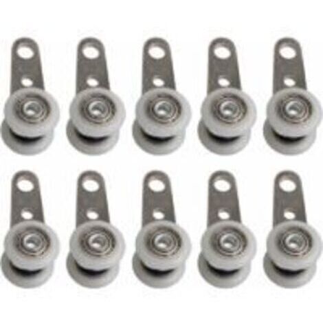 Set of 10 rollers for sliding windows or doors – metal and plastic – 4.5 x 1.9 cm (1/5)