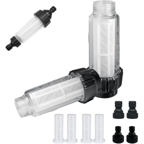 Water Filters for Garden Hose, 3/4 inch Water Prefilter, Garden Hose Filter, with 4 Cartridges and 4 Quick Adapters for Pressure Washer, Garden Pump (1/5)
