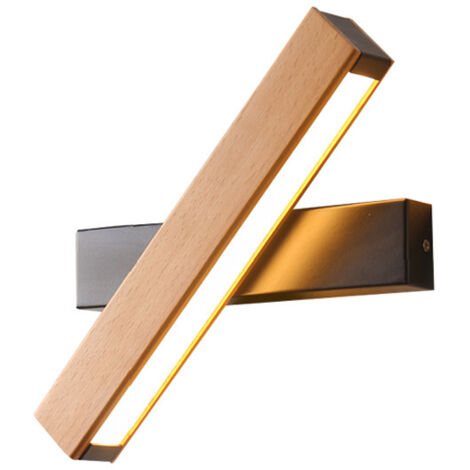 Wooden LED Wall Light, 350° Rotating Indoor LED Wall Sconce, 3000K Lighting Fixture for Staircase, Bedroom Wall Light in Modern Style, Wall Sconces for Entryway, Terrace, Corner, Living Room (1/5)
