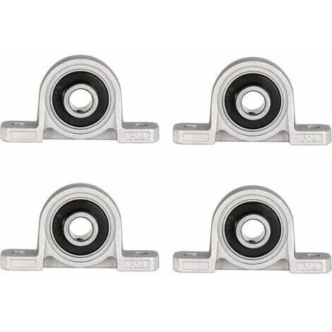 Lot de 4 roulements à billes 10mm – Paliers à semelle en alliage de zinc – Fixation à vis pour arbre – Angle réglable pour fonctionnement fluide (1/5)