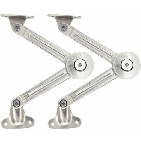 Lot de 2 compas à système d’amortissement – Charge maximale 18 kg – Réglables pour portes relevables – Alliage de zinc antirouille (1/5)
