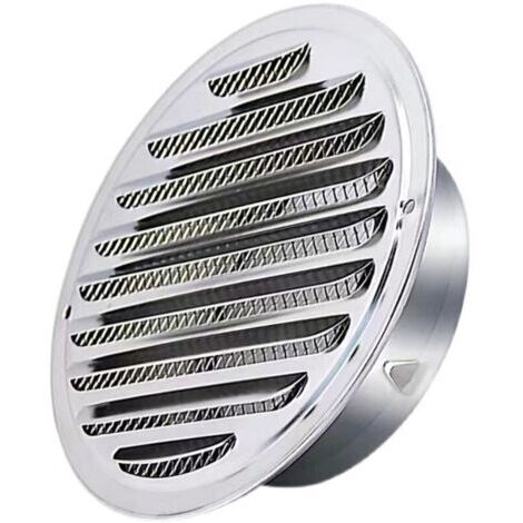 80mm Round Stainless Steel Ventilation Grille – Extraction Hood with Insect Screen – Corrosion Resistant – Easy Installation (1/4)