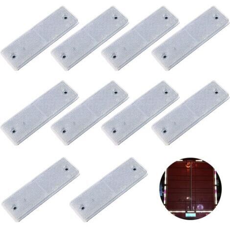Reflective Warning Plate, Rectangular Reflectors, Safety Reflectors, Trailer Reflectors, Truck Reflectors, for Trucks, Caravans, RVs, Boats, Bicycles, 10 Pieces, White (1/4)
