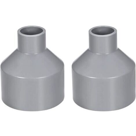 50mm x 20mm PVC Reducing Drain Fitting – Grey Hub-to-Hub Fitting – Pack of 2 for Drainage and Ventilation (1/4)