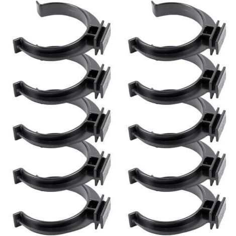 Pack of 10 black skirting board clips – Sturdy fixing for kitchen skirting boards and bathroom panels – Quick and efficient installation