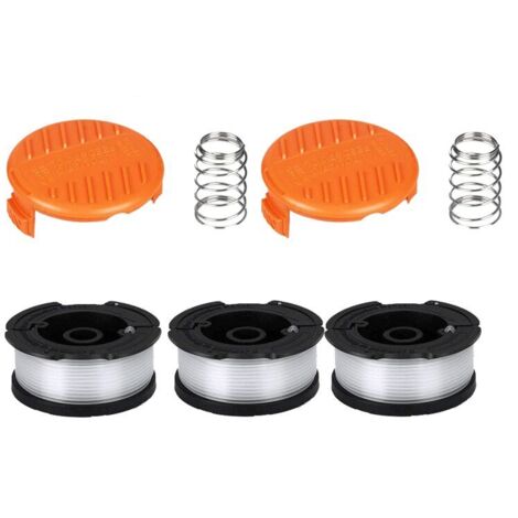 Black & Decker trimmer spool, 0.2 cm trimmer spool (3 trimmer lines, 2 caps, 2 springs)