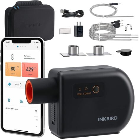 INKBIRD Bluetooth-WLAN-Grilltemperaturregler, Grillthermometer mit 4 Sonden für Big Green Egg, Kamado Joe, Vision Grill, Akorn Kamado