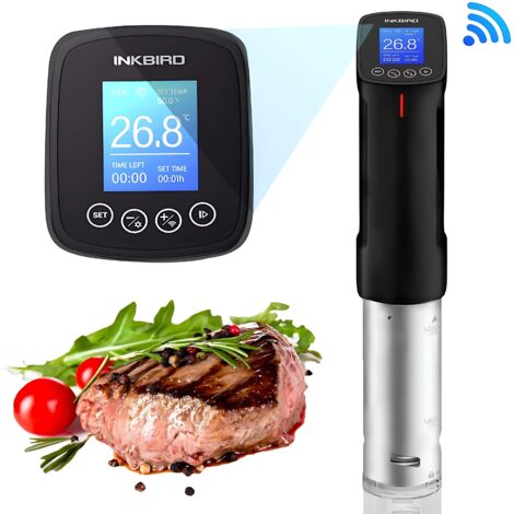 Inkbird ISV-100W WiFi Sous-Vide-Garer, 1000-W-Tauchgarer mit Thermometer, einstellbarem Thermostat, präziser Steuerung für Fleisch, Eier und Gemüse