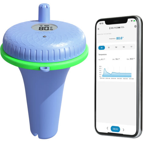 INKBIRD Schwimmendes Poolthermometer mit Bluetooth 5.0, IPX7 wasserdicht, App-Steuerung, Temperaturkalibrierung und Datenspeicherung
