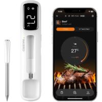 INKBIRD INT-11I-B Kabelloses Fleischthermometer für die Küche mit LCD-Display, Bluetooth 5.4, 305 m Reichweite, wiederaufladbar, IP67 wasserdicht