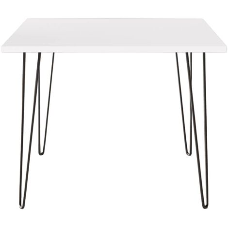 Table HAIRPIN 90 x 90 cm pour cuisine, salon, salle à manger Blanc (1/5)