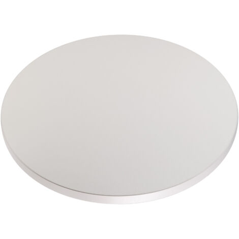 Plateau laminé gris rond, diamètre 50 cm, pour bureau, table, table basse (1/5)