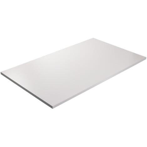 Plateau stratifié gris 138 x 68 cm pour bureau, table, table basse (1/4)