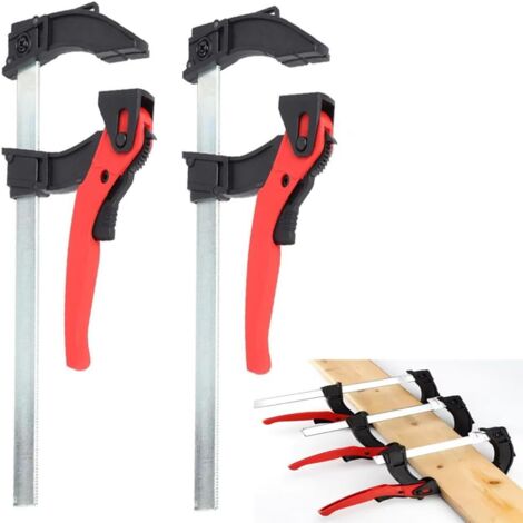 Lever clamp, table clamp, guide rail clamp, 2 pieces, all-steel with ...